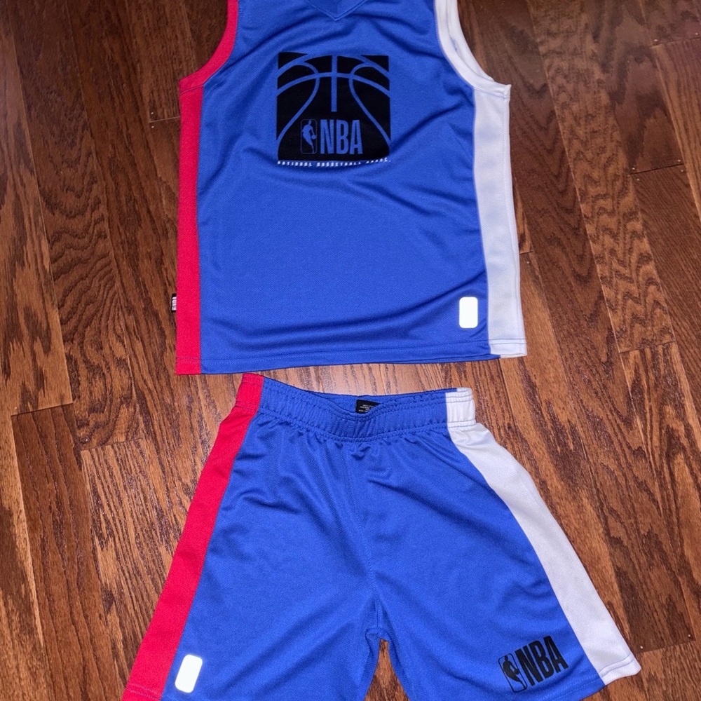 NBA Kids Blue and Red Basketball Jersey & short outfit